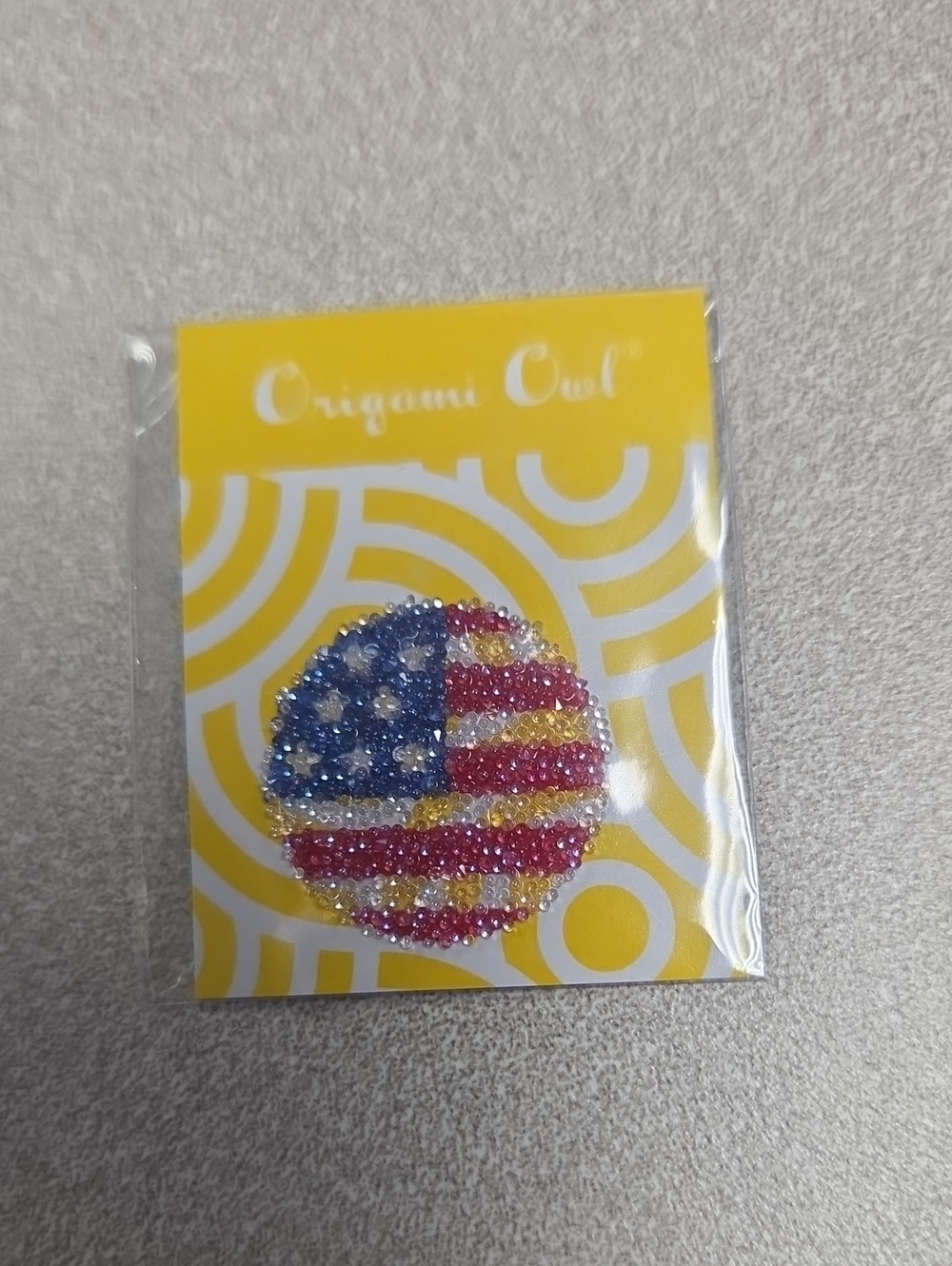 Origami Owl USA Flag Swarovski Plate Crystals For Living Locket - PCS001